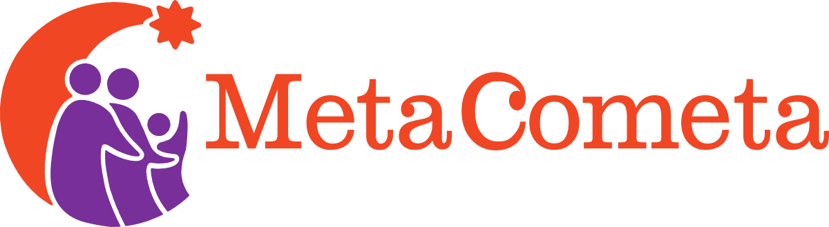 Logo MetaCometa senza motto, a colori su fondo bianco