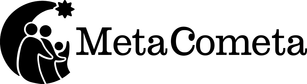 Logo MetaCometa senza motto, nero su fondo bianco